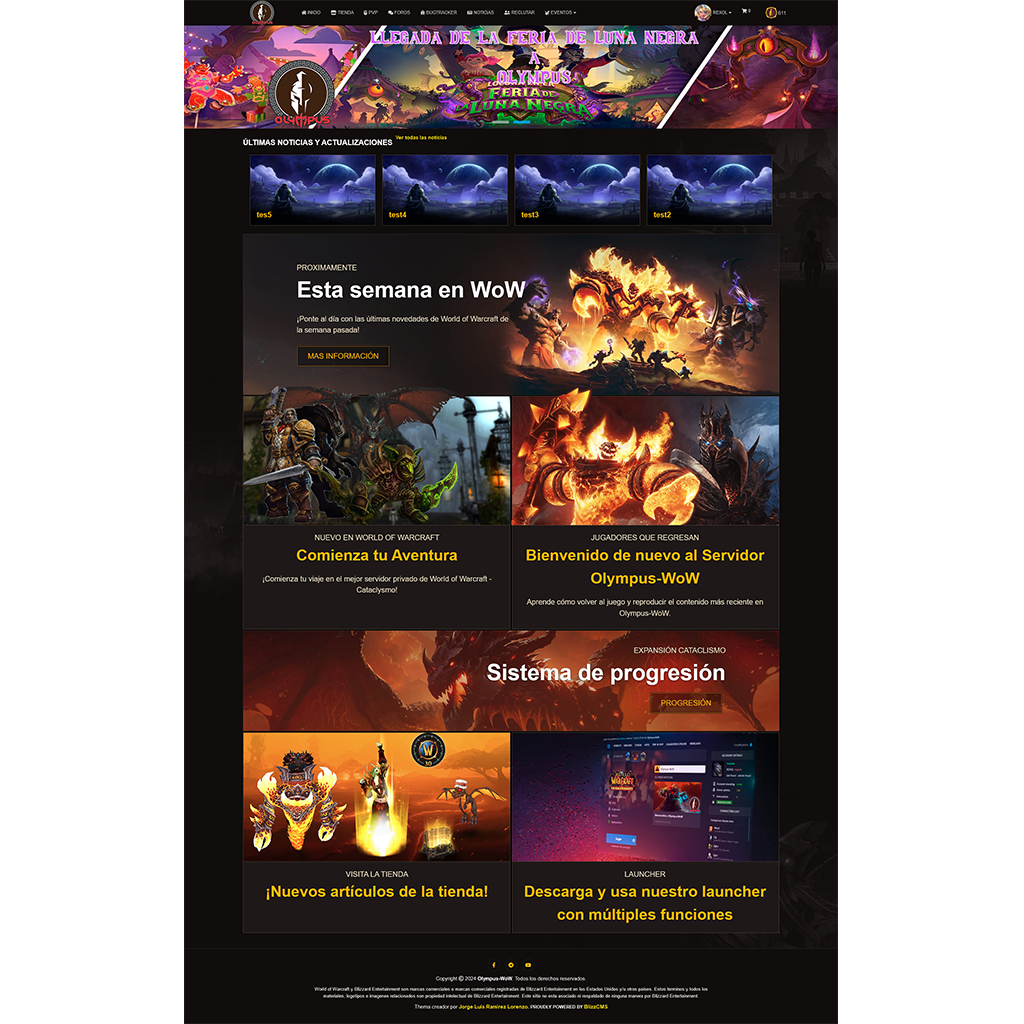 Diseño BlizzCMS Cataclysm