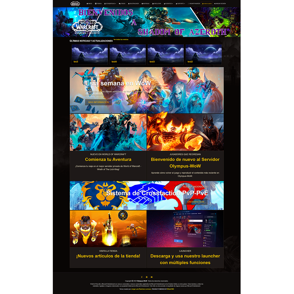 Diseño BlizzCMS WotLK